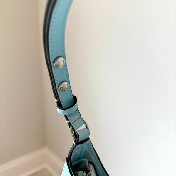 Tory Burch Emerson Patent Leather Shoulder Bag in Light Celeste - Picture 11 of 15